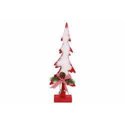 Kerstboom White Fur Rood12x6xh35cm Hout  