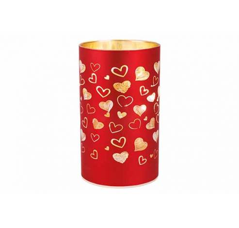 Lamp Led Heart Excl 3xaa Batt Rood 9x9xh 15cm Rond Glas  Cosy @ Home