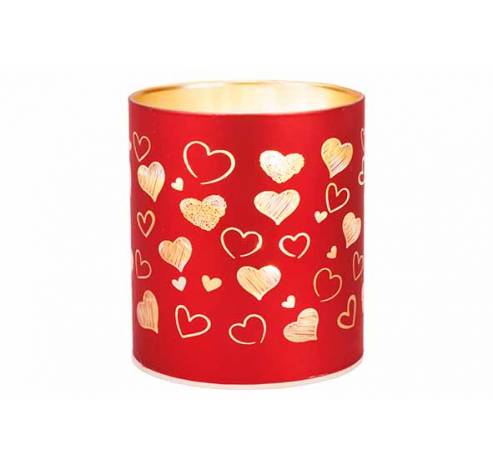 Lamp Led Heart Excl 3xaa Batt Rood 9x9xh 10cm Rond Glas  Cosy @ Home