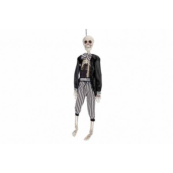 Skelet Hangend Prisoner Zwart-wit 9x5,5x H40cm Kunststof 