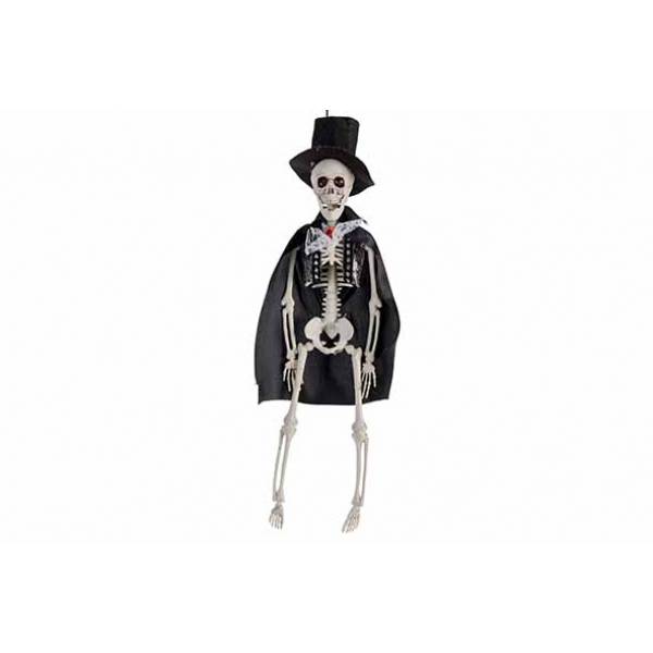 Skelet Hangend Dressed Zwart 9x5xh40cm  