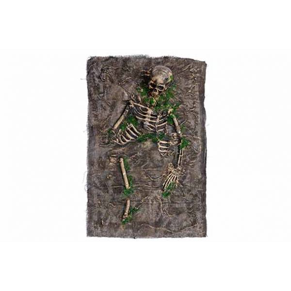 Skelet In Ground Zwart 90x57xh10cm Kunst Stof 