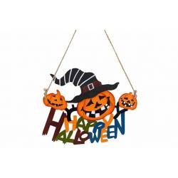 Hanger Happy Halloween Pumpkins Multi-kl Eur 24x,5xh19cm Langwerpig Hout 