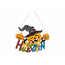 Hanger Happy Halloween Pumpkins Multi-kl Eur 40x,5xh32cm Langwerpig Hout 