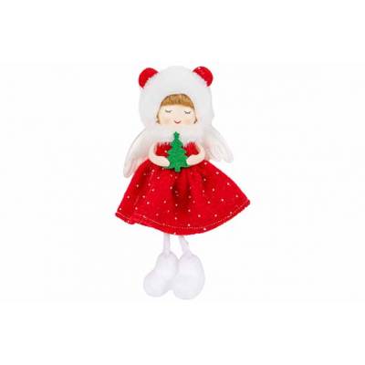 Hanger Angel Girl Rood Wit 10x4xh15cm Po Lyester  Cosy @ Home