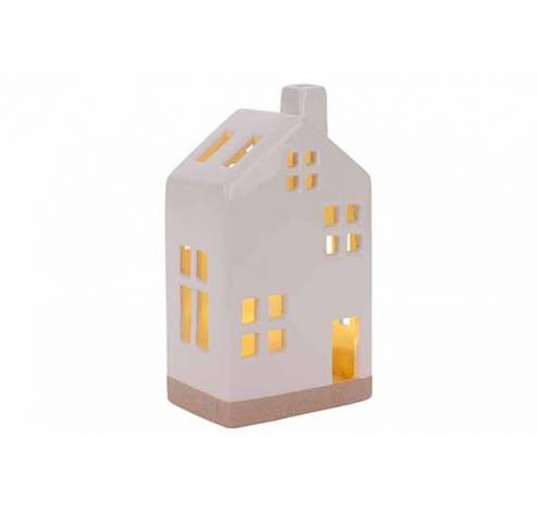 Lampe House Led Incl. 2x Lr44 Batt Blanc  10x7xh18cm Rectangle Ceramique  Cosy @ Home