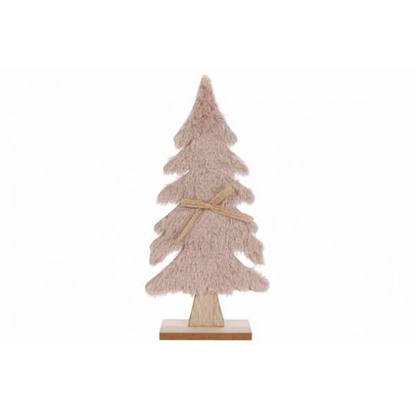 Kerstboom Fur Beige 15x5xh31cm Hout  