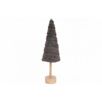 Kerstboom Fur Grijs 8x8xh32cm Rond Conis Ch Hout  Cosy @ Home