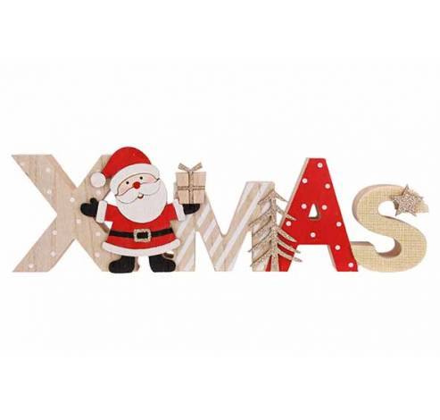 Letterdeco Xmas Rood Wit 30x25xh9cm Hout   Cosy @ Home