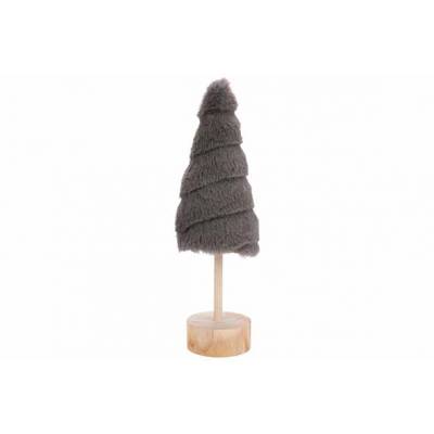 Kerstboom Fur Grijs 7x7xh25cm Rond Conis Ch Hout  Cosy @ Home