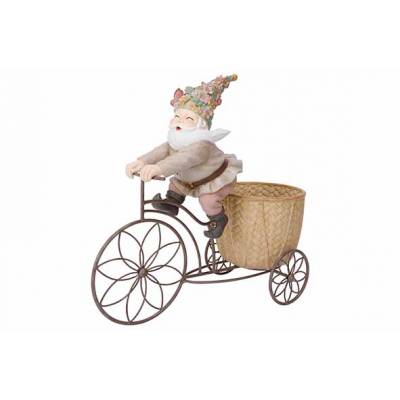 Gnome Bicycle Planter Basket Multi-color E 37,7x17,6xh35,9cm Autre Resine  Cosy @ Home
