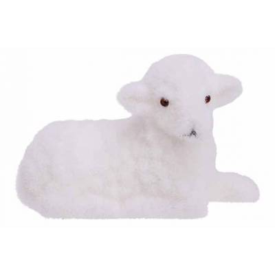 Mouton Flocked Blanc 15x6,5xh10cm Plasti C  Cosy @ Home