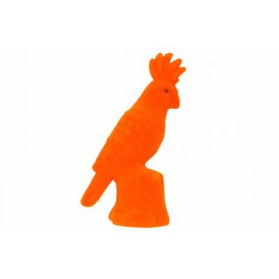 Papegaai Flocked Oranje 8x5xh15,5cm Kuns Tstof  Cosy @ Home
