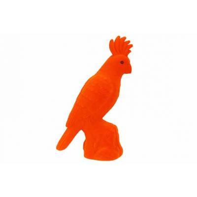 Papegaai Flocked Oranje 14x9xh24cm Kunst Stof  Cosy @ Home