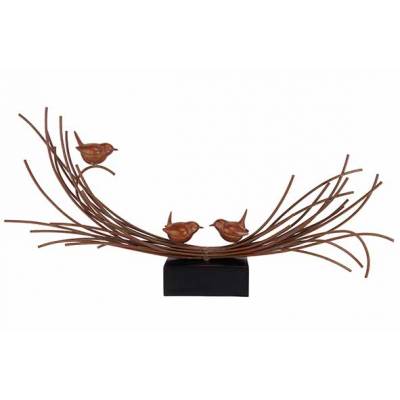Beeld Birds On Nest Roest 57x10xh31cm An Dere Metaal  Cosy @ Home