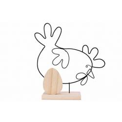 Kip Egg Wooden Stand Zwart 19,5x4,5xh22, 5cm Andere Metaal 