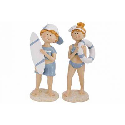 Enfant Ass2 Boy-girl Bading Bleu 8,5x7xh 20,5cm Allonge Polyresine  Cosy @ Home