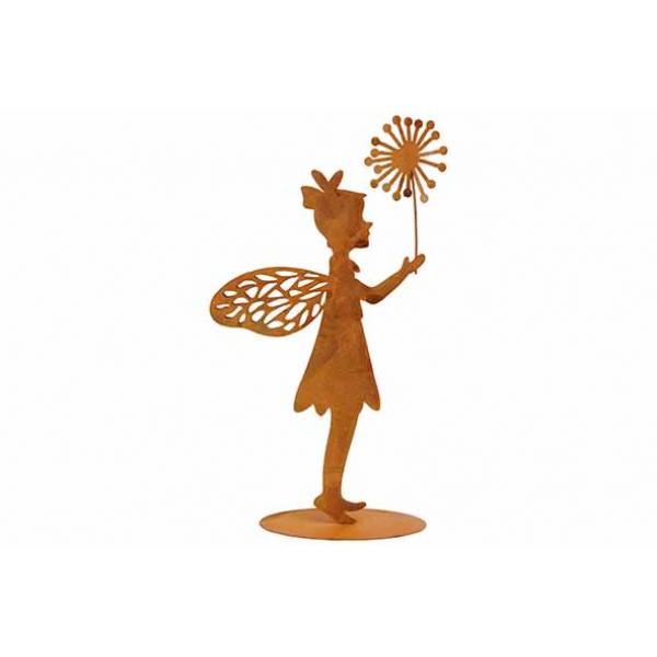 Beeld Fairy Standing Holding Flower Roes T 9,5x4xh19cm Andere Metaal 