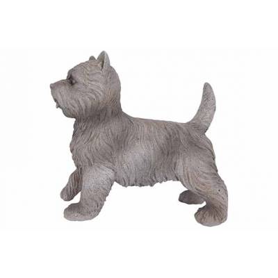 Hond Cairn Terrier Lichtgrijs 38x15,5xh3 5cm Langwerpig Resin  Cosy @ Home