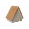 Huis Glazed-tc Led  Incl. 2xlr44 Batt Beige 11x8xh11,3cm Langwerpig Aardewerk 