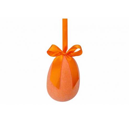 Oeuf De Paques Hanger Flocked Orange 8x8 Xh12cm Plastic  Cosy @ Home