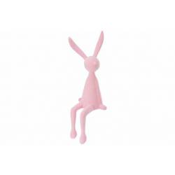Cosy @ Home Lapin Flocked Sitting Rose Pale 12x12xh3 7cm Plastic 