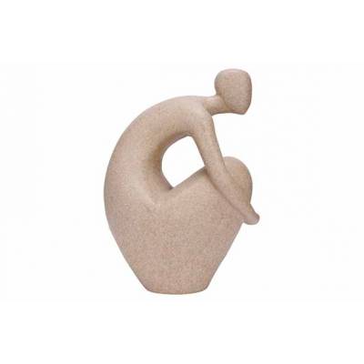 Zittend Human Scultpure Beige 29,3x18,4x H40,3cm Polyresin  Cosy @ Home