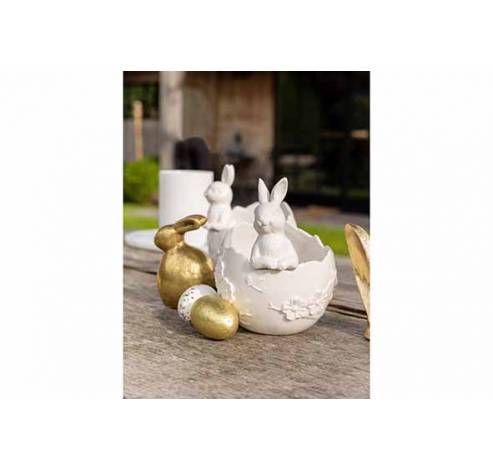 Bol Egg-shaped Bunny Blanc 12,8x13,3xh15 ,6cm Allonge Dolomite  Cosy @ Home
