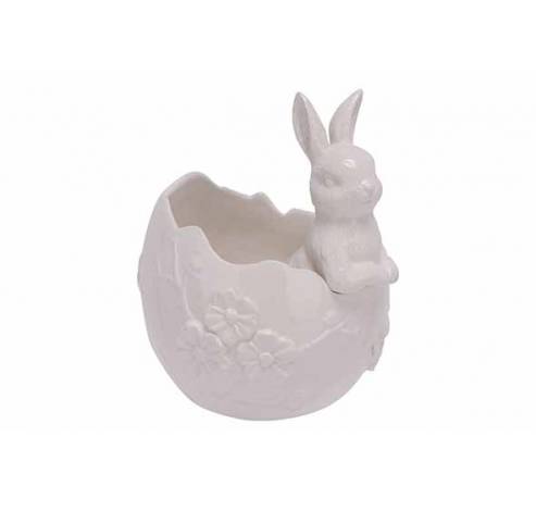 Bol Egg-shaped Bunny Blanc 12,8x13,3xh15 ,6cm Allonge Dolomite  Cosy @ Home