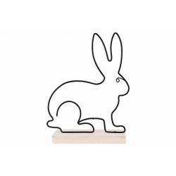 Cosy @ Home Lapin Lying Wooden Stand Noir 12x4xh16,5 Cm Allonge Metal 