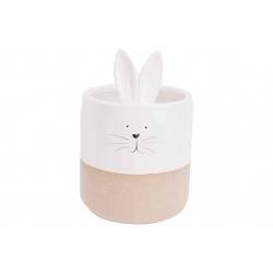 Cosy @ Home Pot Rabbit Face - Ears  Rose 13x13xh19,8 Cm Rond Porcelaine 