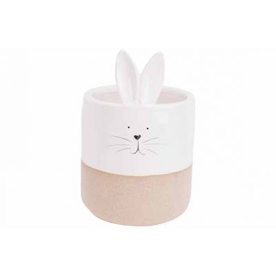 Pot Rabbit Face - Ears  Rose 13x13xh19,8 Cm Rond Porcelaine 