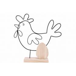 Cosy @ Home Coq Egg Wooden Stand Noir 22,5x4,5xh22cm  Autre Metal 