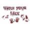 Decosticker Bloody Watch Your Back Rood 40xh18cm Pvc 