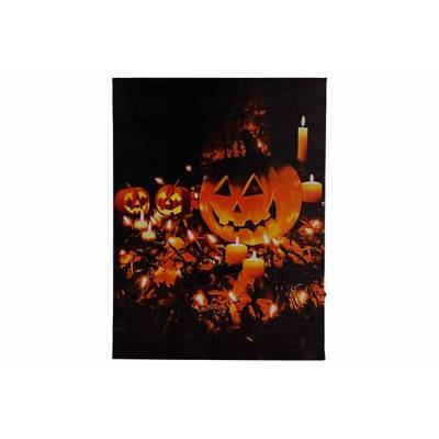 Canvas Pumpkin Candles Led 2aabat Not In Cl Multi-colore 30x40xh1,8cm Rectangle 