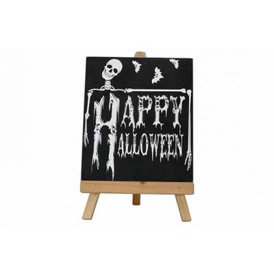 Panneau Decoratif Happy Halloween Noir 1 5,2x3xh24,3cm Rectangle Bois 