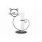 Houder Cat 1x Glass Tube Zwart 14x10,5xh 21,5cm Metaal-glas 