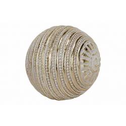 Cosy @ Home Boule Gold Washed Blanc 10,5x10xh10,5cm Rond Polyresine 