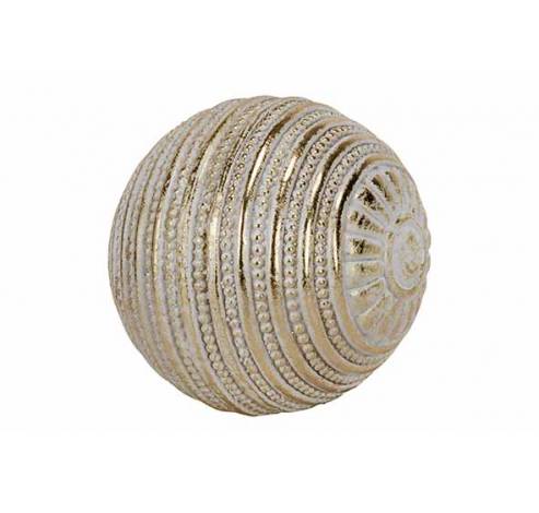 Boule Gold Washed Blanc 10,5x10xh10,5cm Rond Polyresine  Cosy @ Home