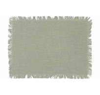 Placemat Fringes Vert 48x33cm Rectangula Ire Coton 