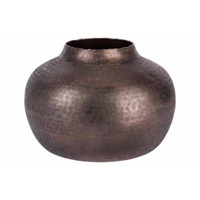 Vase Indi Brun 26x26xh17cm Rond Aluminiu M 