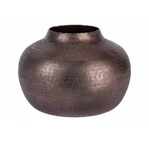 Vase Indi Brun 26x26xh17cm Rond Aluminiu M  Cosy @ Home