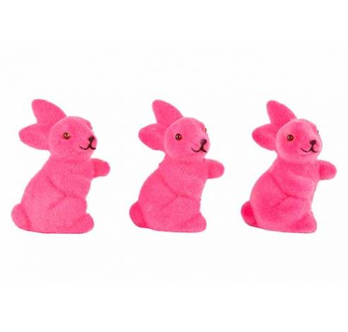 Lapin Set3 Flocked Fuchsia 3x3xh5cm Plas Tic  Cosy @ Home