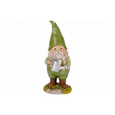 Gnome Vert 9x8,5xh21,5cm Polyresine  
