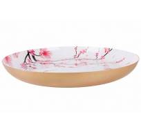 Dienblad Blossom Wit 40x40xh4cm Rond Met Aal 