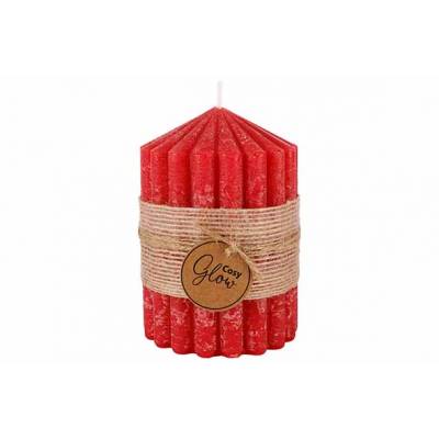 Bougie Ribble Rouge 7x7xh10cm Allonge Bo Ugie  Cosy @ Home