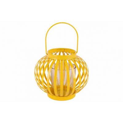 Bougeoir Jaune 11x11xh10cm Metal   Cosy @ Home