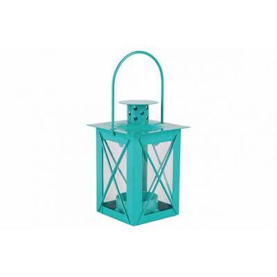 Bougeoir Lantern Vert 7,5x7,5xh12cm Meta L  Cosy @ Home