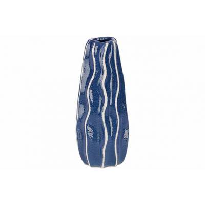 Vase Stripes Bleu 14x14xh25cm Organique Ceramique  Cosy @ Home