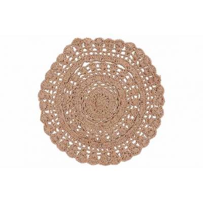Placemat Crochet Gris 35x35xh,8cm Rond C Oton 